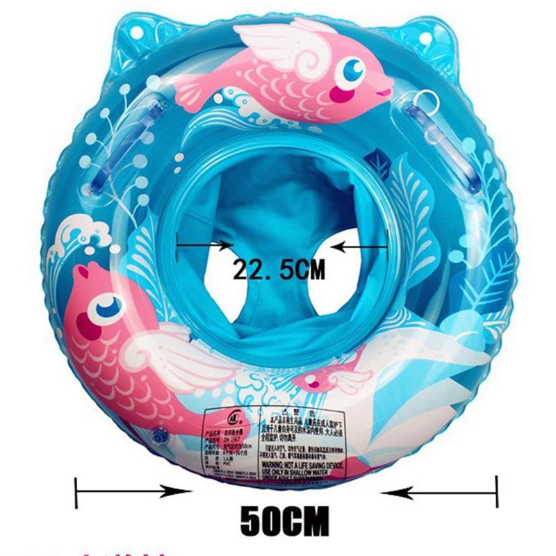 Baby Swimming Pool Rings Seat Cute Inflatable Swim Ring Float Seat Swim Circle with Dual Handle for Baby Toddlers Pool Bathtub