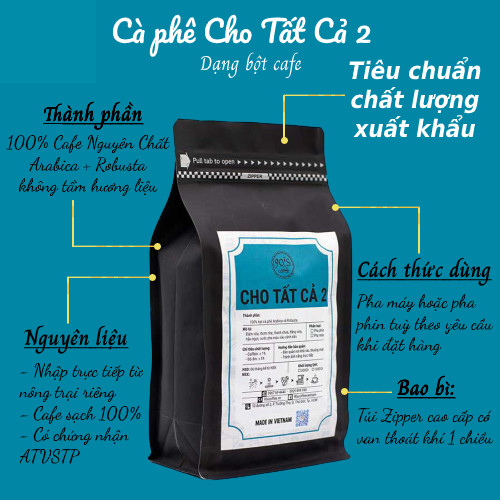 Cà Phê Rang Xay Nguyên Chất - 90S Coffee Vietnam | Cà Phê Cho Tất Cả 02 | Công Thức Phối: Arabica + Robusta | 100% Cà Phê Sạch | Chua Nhẹ - Hậu Vị Ngọt