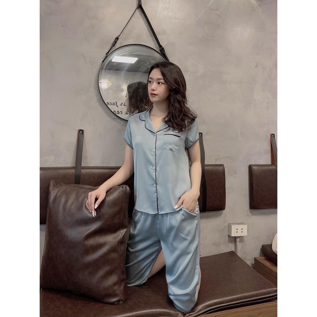 Pijama lụa trơn cao cấp mặc nhà . Bộ đồ ngủ trơn đơn giản, form dáng trẻ trung phù hợp với mọi lứa tuổi