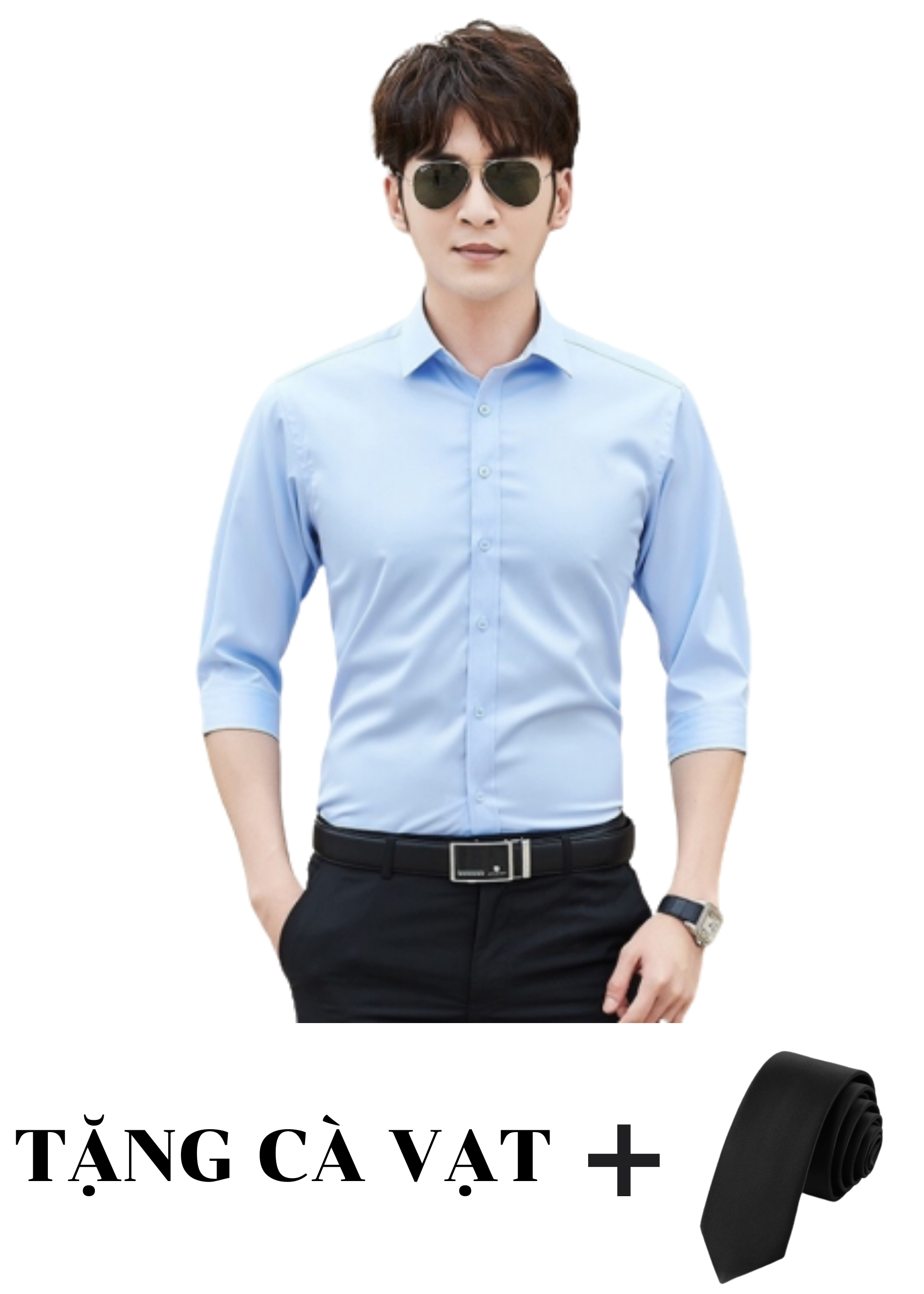 Áo Sơ Mi Nam Trơn Dài Tay Công Sở Tặng Cà Vạt Mẫu PG01 Thời Trang Nam Lịch Lãm