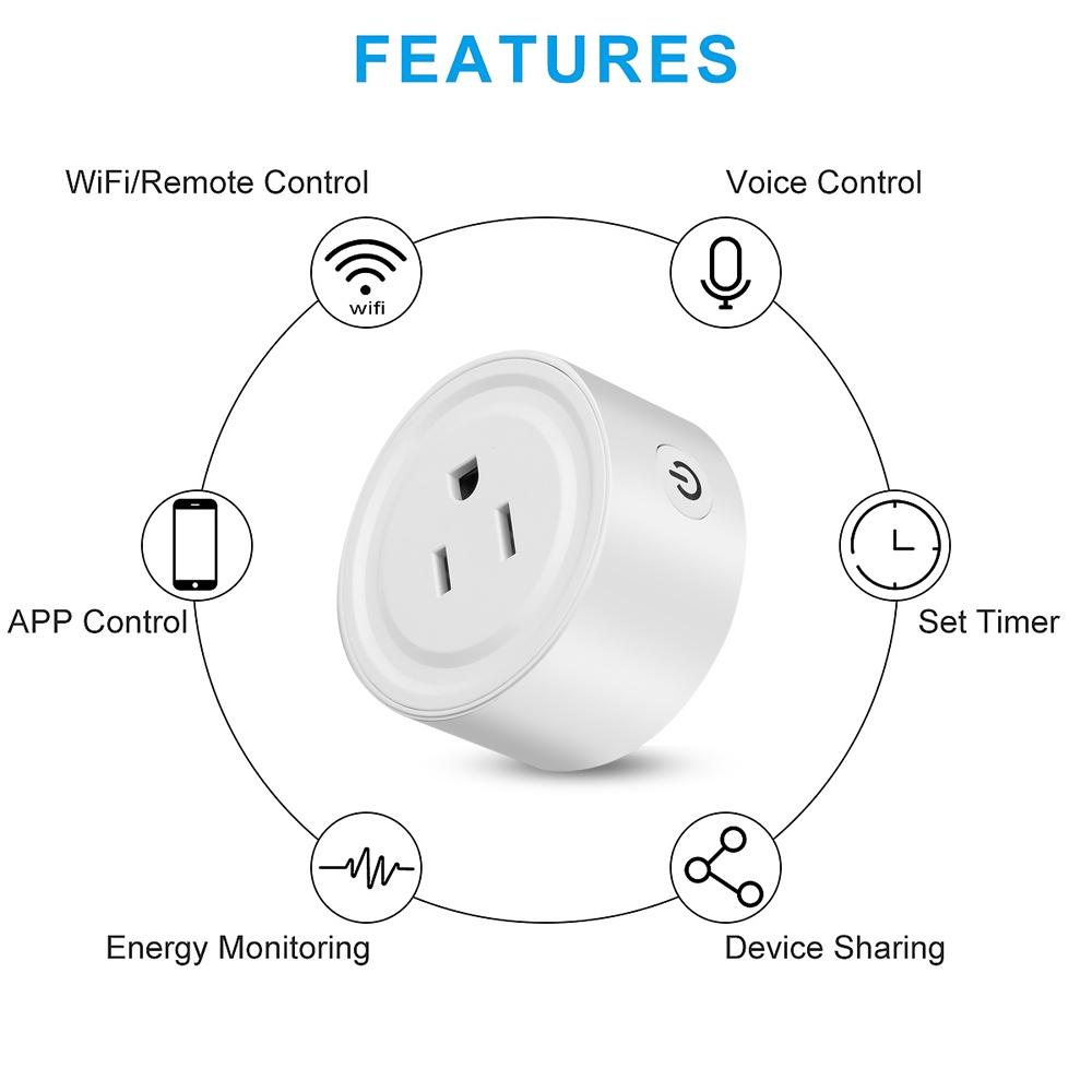 Ổ cắm điện thông minh mini 10A kết nối WiFi