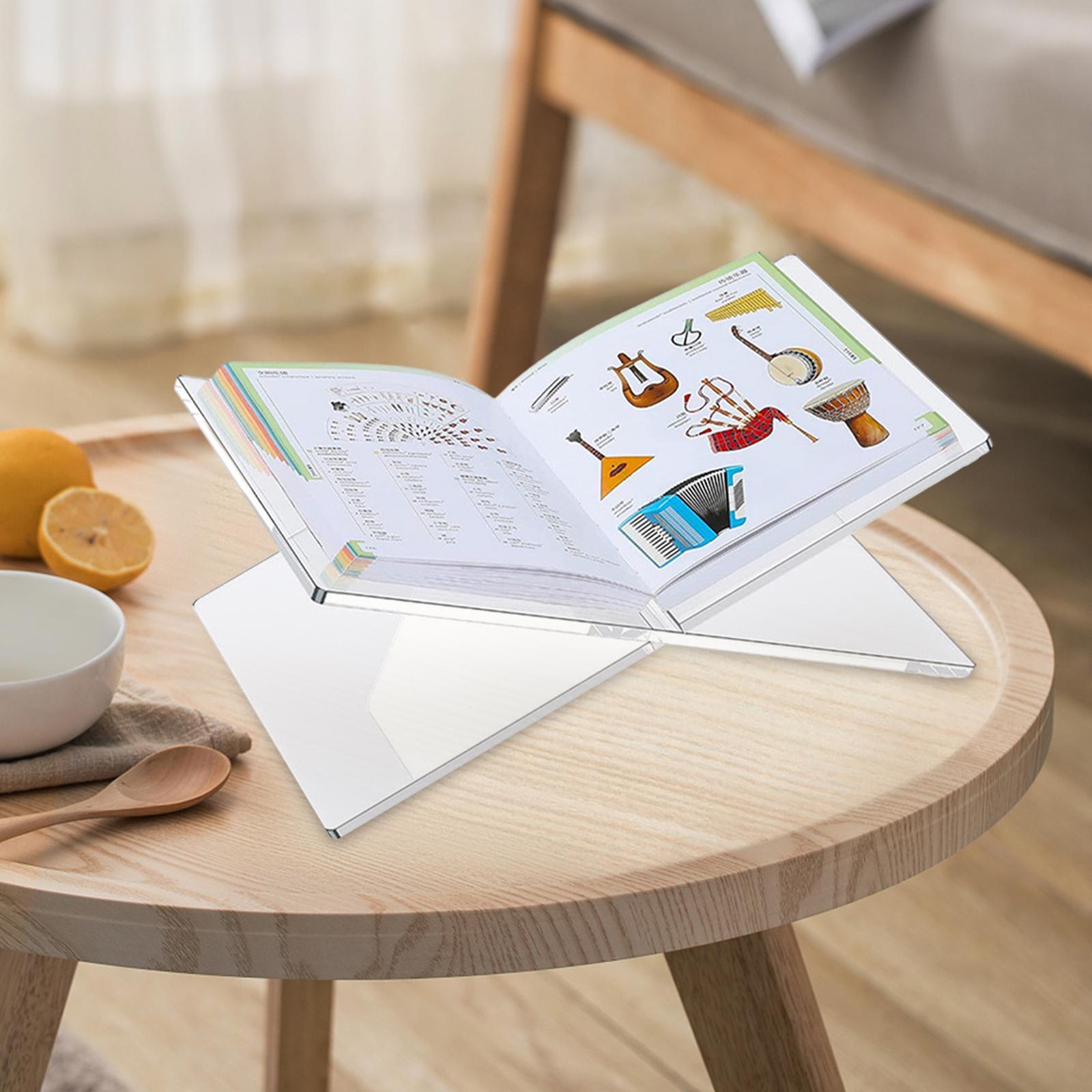 Acrylic Book Stand Transparent Book Holder Reading Rack Recipe Holder Coffee Table Book Stand for Desk Library Picture Conference Room