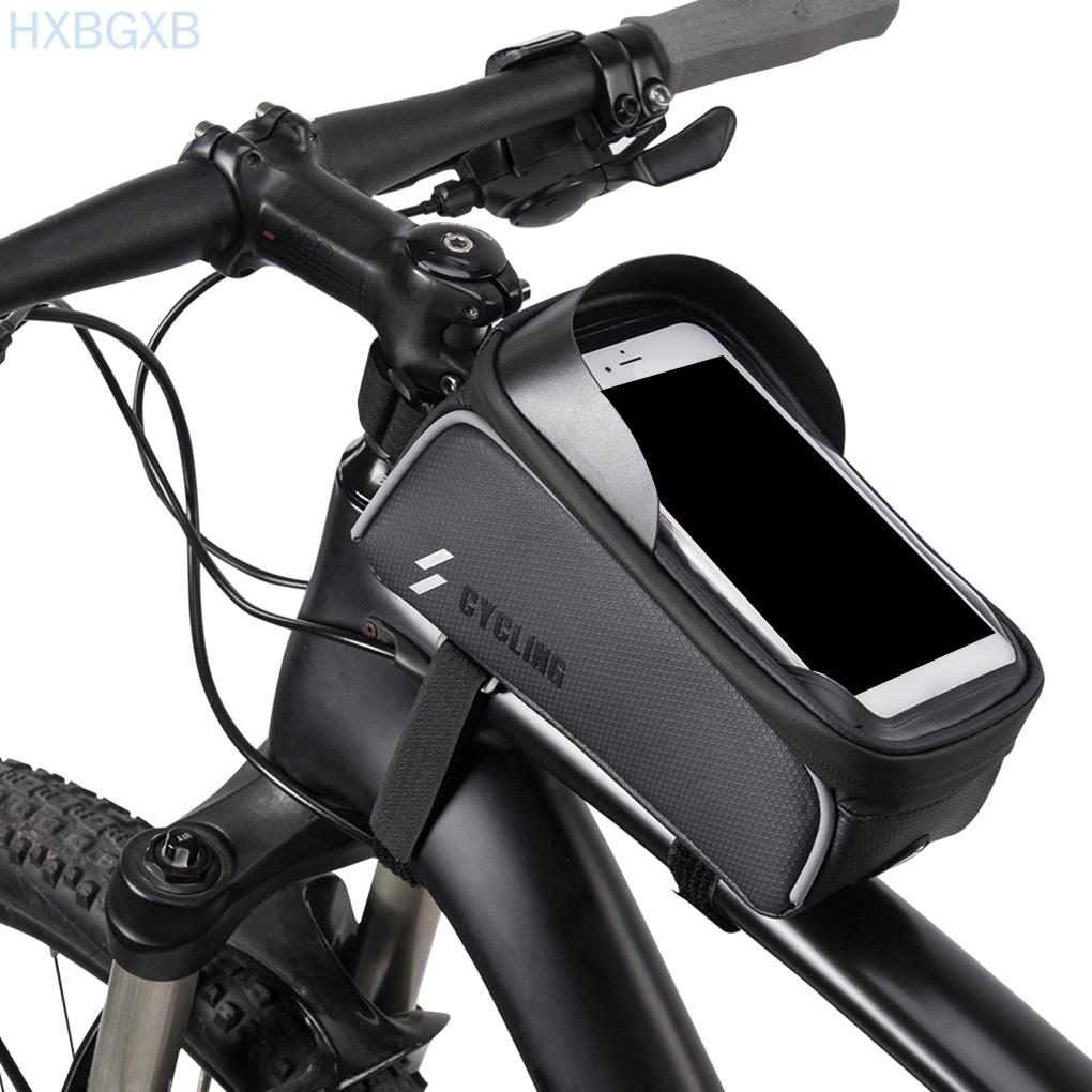 Bike Waterproof Bag Top Tube Handlebar Case Touchscreen Cell Phone Mount Holder Road Bicycle Front Frame Bag