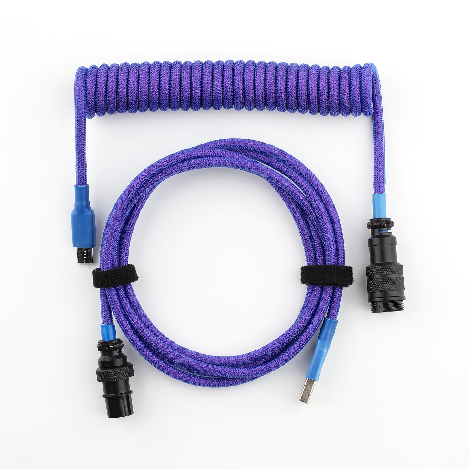Dropshipping Coile 1.8m Loại C USB Cáp GX16 cho bàn phím cơ khí kết nối Aviator Connector Paracord với tay áo đôi