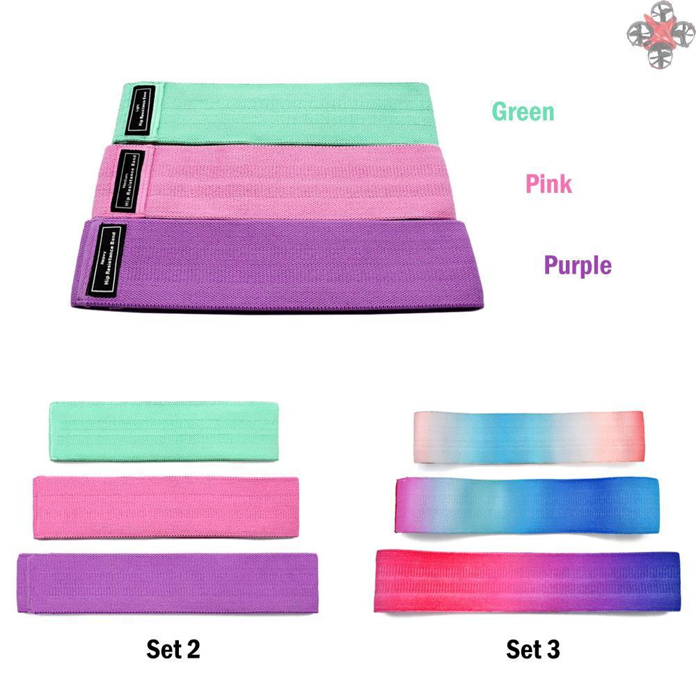TOP 3PCS Sports Exercise Resistance Loop Bands Set Elastic Booty Band Set for Yoga Home Gym Training