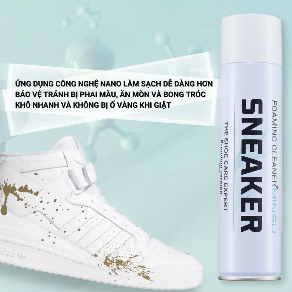 Chai Xịt Vệ Sinh Giày Sneaker NANO Bọt Tuyết M5955 Giặt Khô Siêu Tốc Bảo Vệ Giày Khỏi Bị Ố Vàng, Mục, Phai Màu