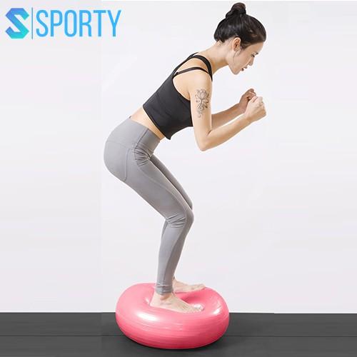 Bóng tập Yoga trơn hình Donut 50cm( kèm bơm) chính hãng SPORTY YGB29 Dùng Để Tập Yoga Và Các Bài Tập Thể Thao