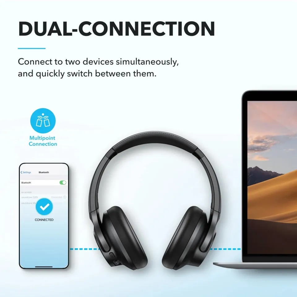 Tai nghe chụp tai Bluetooth Anker Soundcore Q20i - hàng Chính Hãng