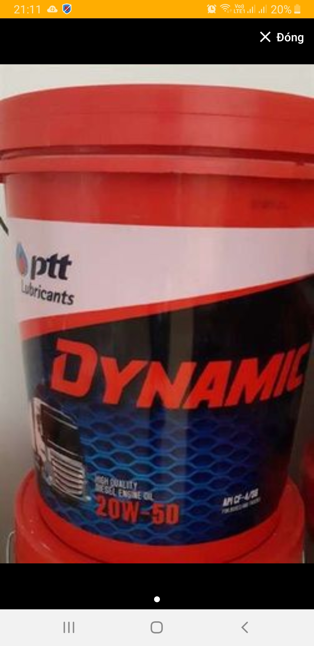 NHỚT Động cơ PTT DYNAMIC 20W50 ( 18L )