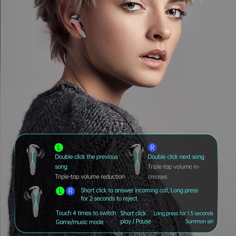 Smorss X7 TWS Tai Nghe Chơi Game Không Dây Bluetooth Tai Nghe HIFI Độ Trễ Thấp Tai Nghe Giảm Tiếng Ồn-Tai Tai Nghe Nhét Tai Có Mic