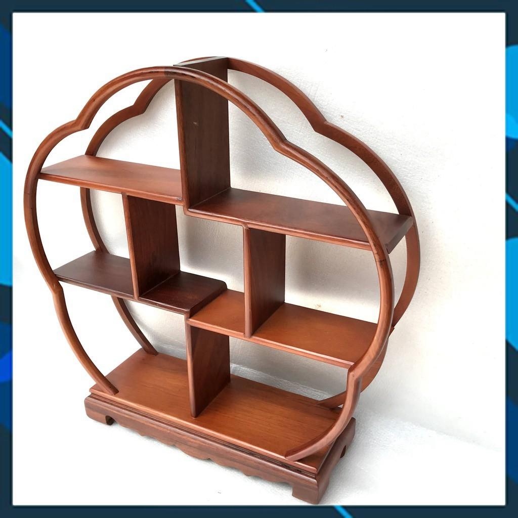 Kệ mini gia dụng gỗ gõ hình hoa
