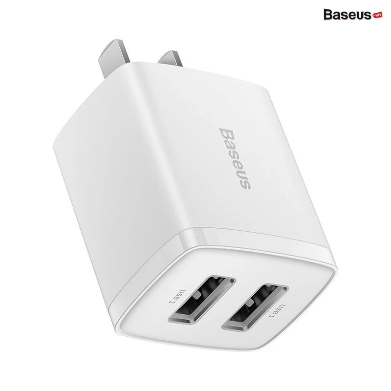 Củ Sạc Baseus Compact Charger 2 Cổng USB 10.5W - hàng chính hãng