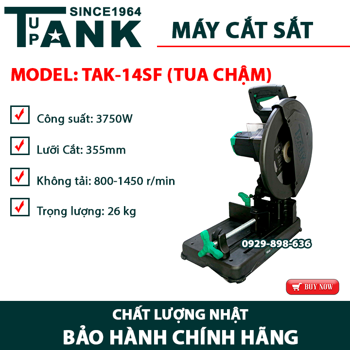 Máy cắt sắt hợp kim TAK-14SF- Tặng kèm lưỡi cắt hợp kim -100% Dây đồng