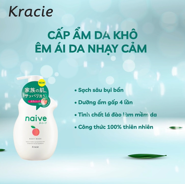 Sữa Tắm Lá Đào Naïve 530ml