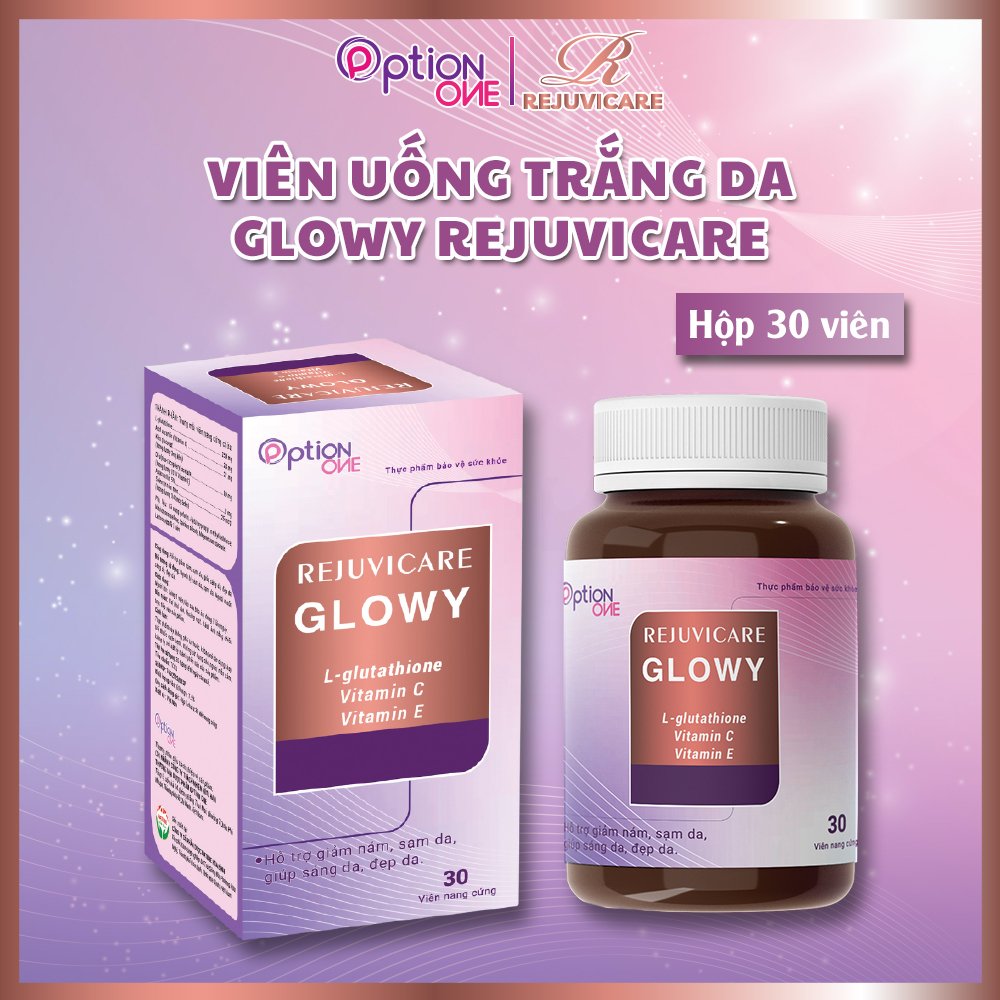 Viên uống trắng da giảm nám Glowy Rejuvicare - hộp 30 viên