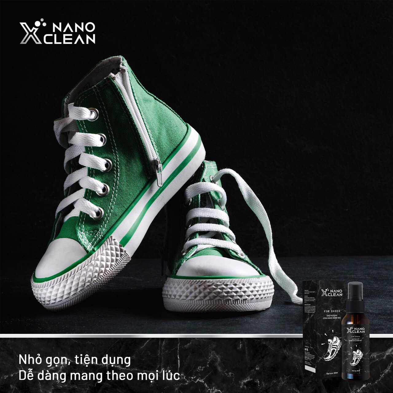 Chai xịt giày diệt khuẩn khử mùi hôi giày hôi chân nano bạc Nano Xclean For Shoes