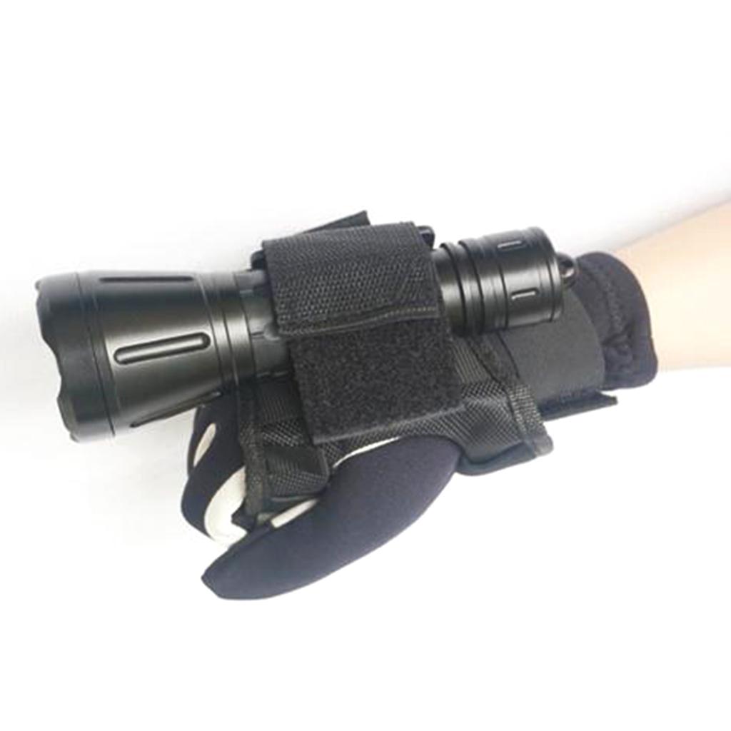 2xHand Free Holder Glove for Scuba Diving Dive Underwater Torch LED Flashlight