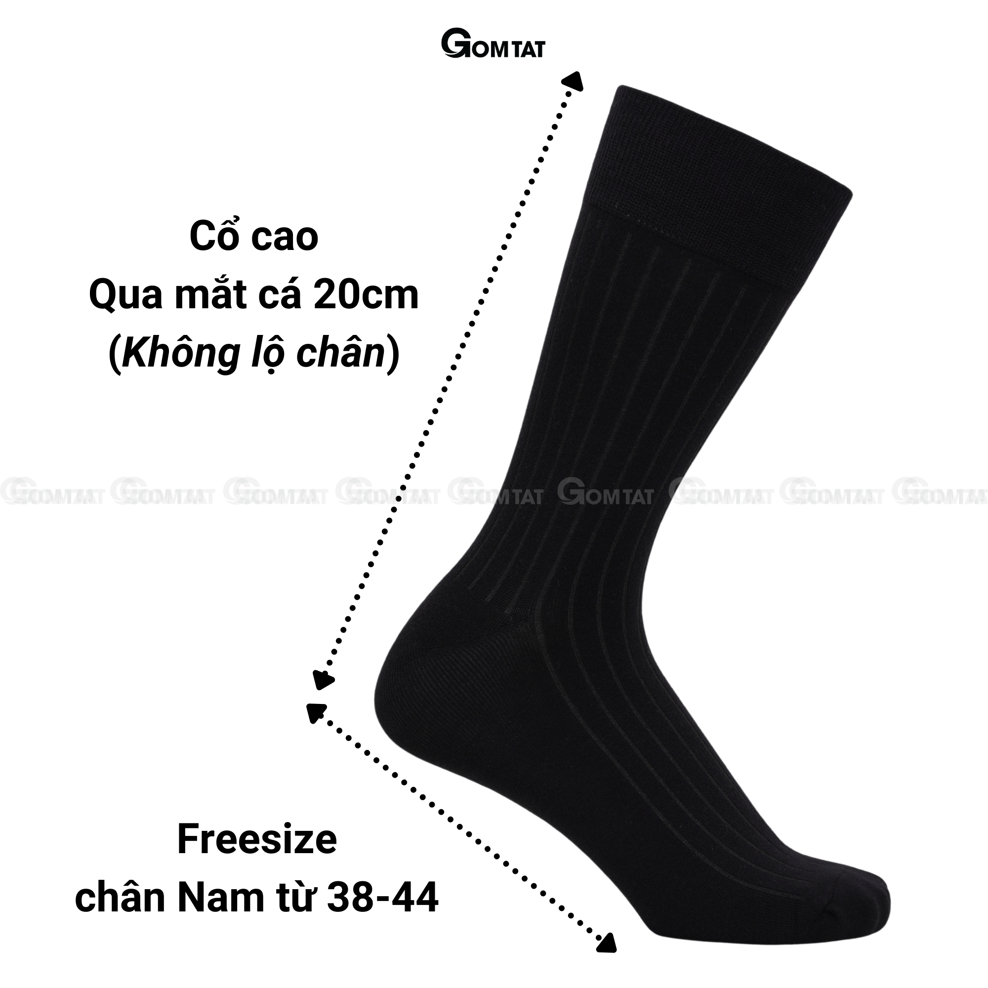 Hộp 5 đôi tất đi giày tây nam mẫu gân chìm, vớ nam công sở chất liệu cotton cao cấp hút ẩm thoáng khí - GOM-TAYGANCHIM-CB5