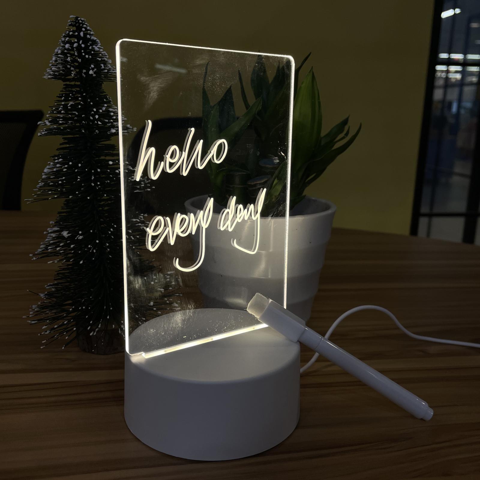 Led Night Light USB Message Board Note Board Rewritable with Pen Warm Soft Light USB Night Lamp Decoration