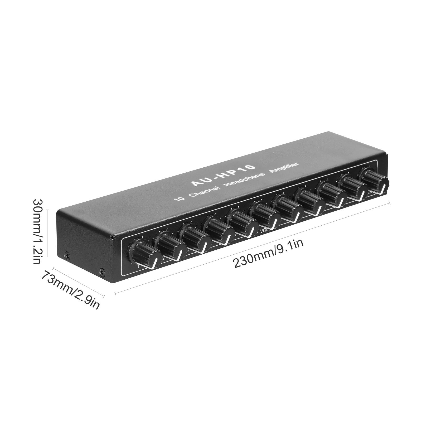 3.5mm Stereo Headphone Amplifier 10 Ways Output Multi-Channels Audio Distributor Independent Control Amplifier