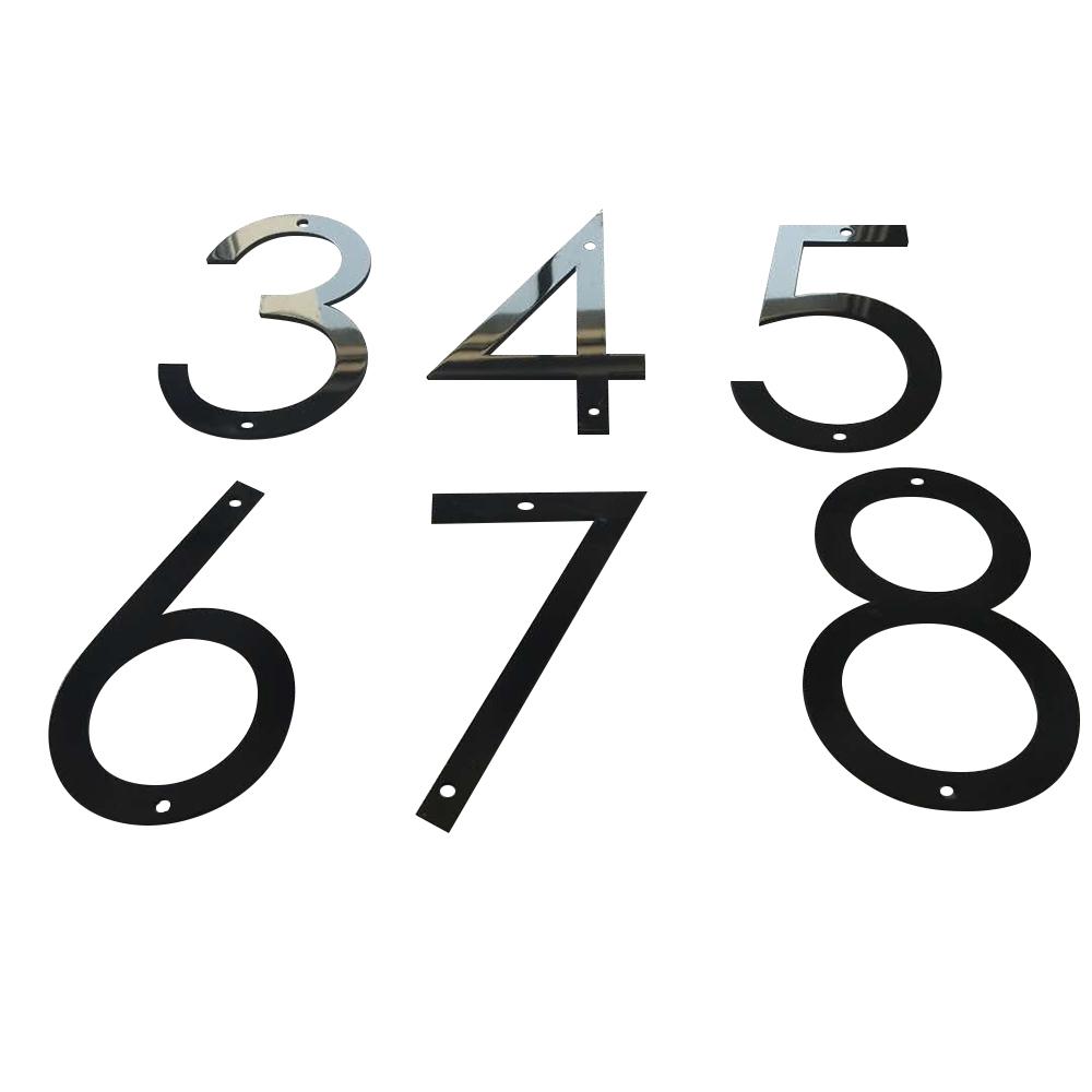 Số nhà bằng thép không gỉ- 5 inch-chống chịu thời tiết 3D- làm số nhà ngoài trời hiện đại- Số 8