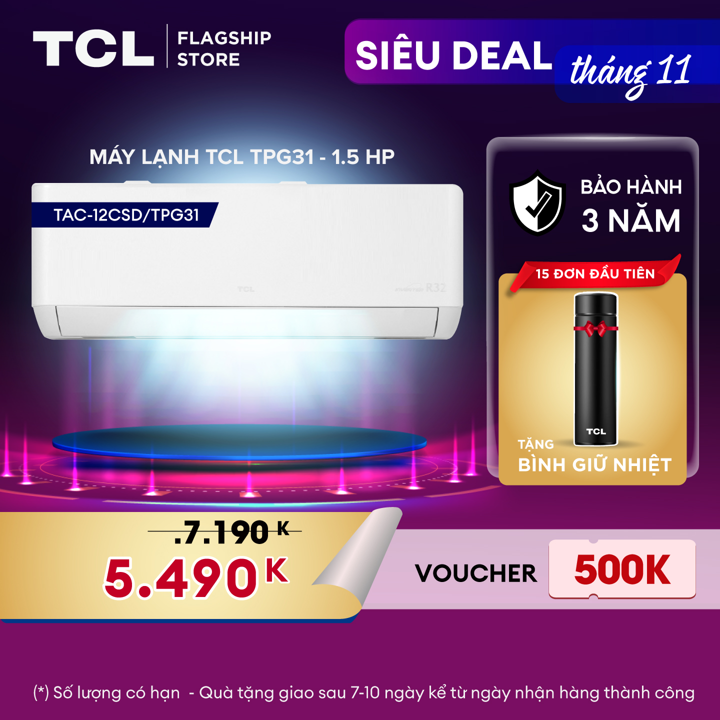 Máy lạnh TCL 1.5 HP TAC-12CSD/TPG31 - Hàng chính hãng
