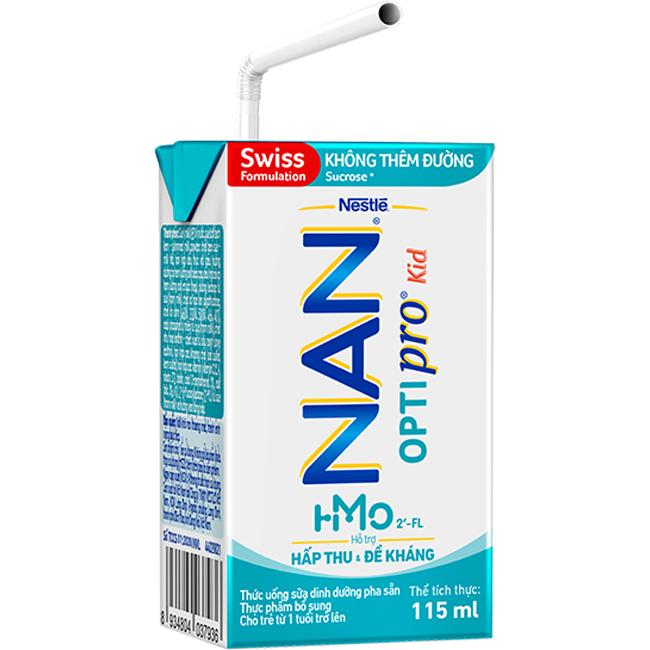 Thùng 36 Hộp Nestlé Nan Optipro Kid Hộp Pha Sẵn 115ml ( 36 x 115ml) )