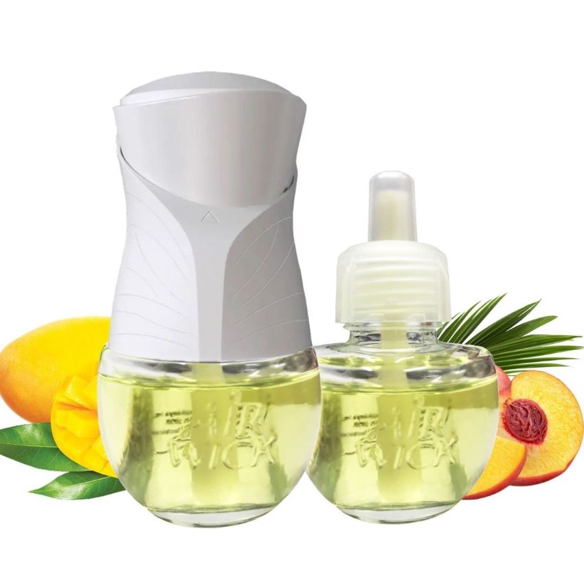 Bộ Tinh Dầu Cắm Điện Air Wick AWK2465 Maldives Mango &amp; Peach Spritz 19ml (Hương xoài Maldives, gió biển), sử dụng điện 220V