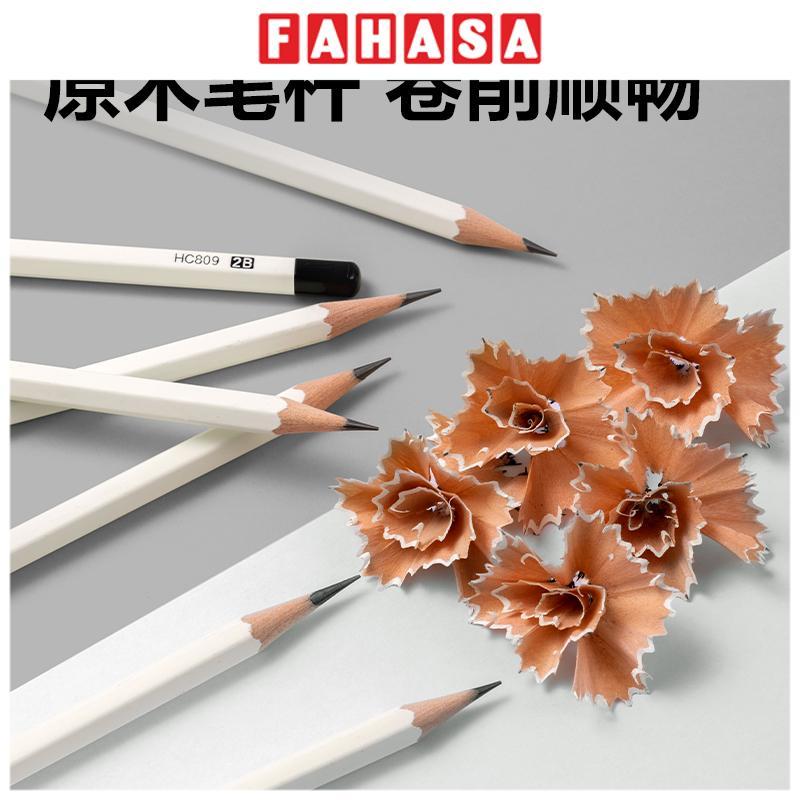Hộp 10 Bút Chì Lục Giác - Deli HC809-2B - Màu Trắng