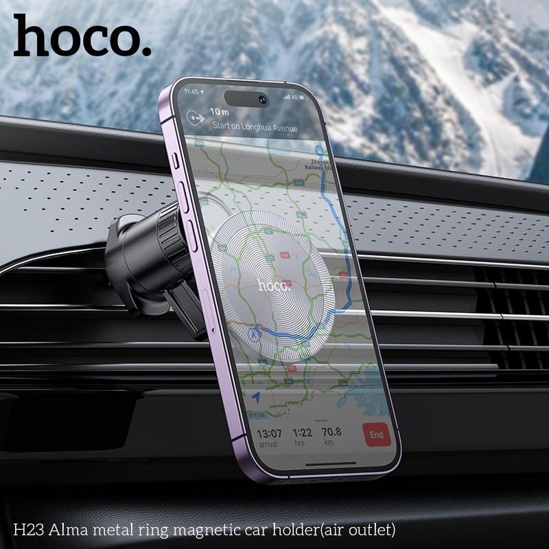 Giá đỡ điện thoại ô tô hít nam châm dùng cho iP 12/ 13/ 14/ 15 series hoco H23 _ hàng chính hãng