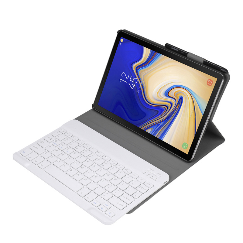 Bao da kèm bàn phím dành cho Samsung Galaxy Tab A7 Lite SM-T225, Tab A7 SM-T505, Tab A8 T295 2019 Bluetooth Keyboard Case có khay để bút chống sốc cao cấp - Hàng chính hãng