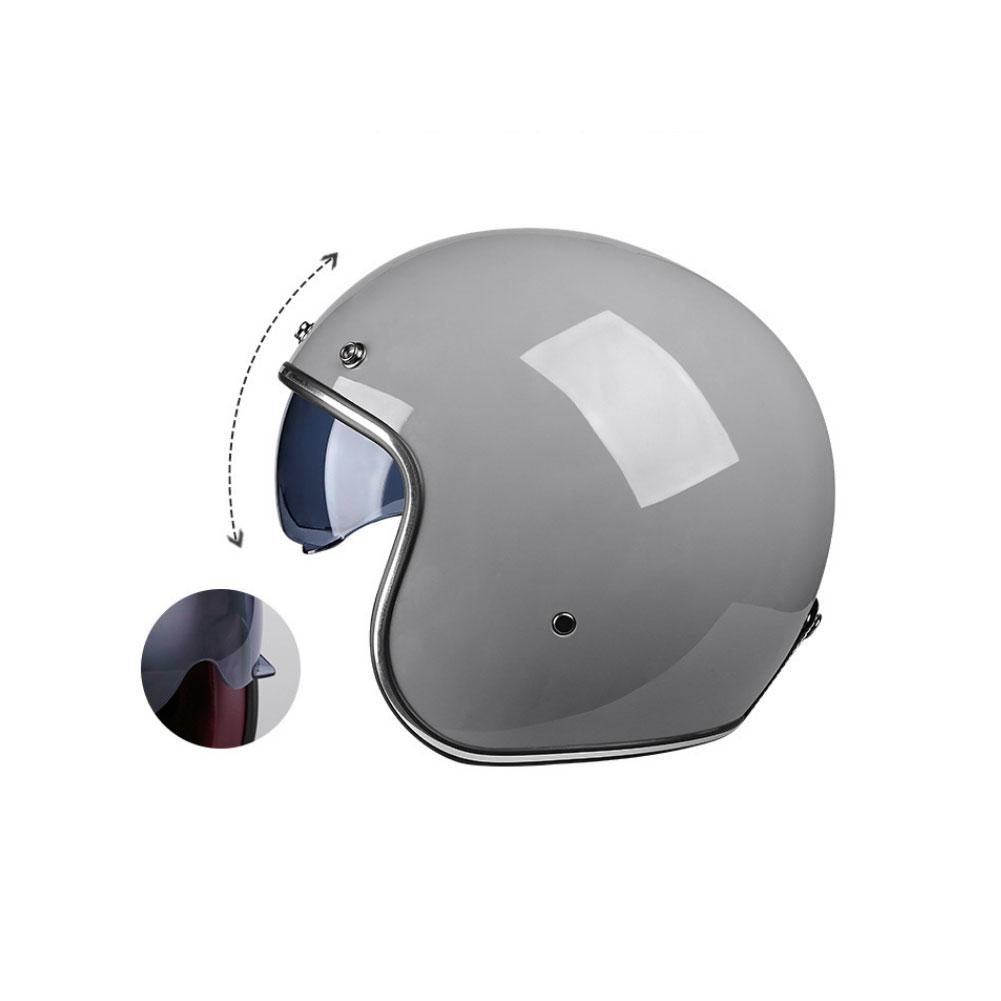Retro Motorcycle Helmet 3/4 Open Face Dual Lens Electric Bicycle Helmet Summer Motorbike Helmet