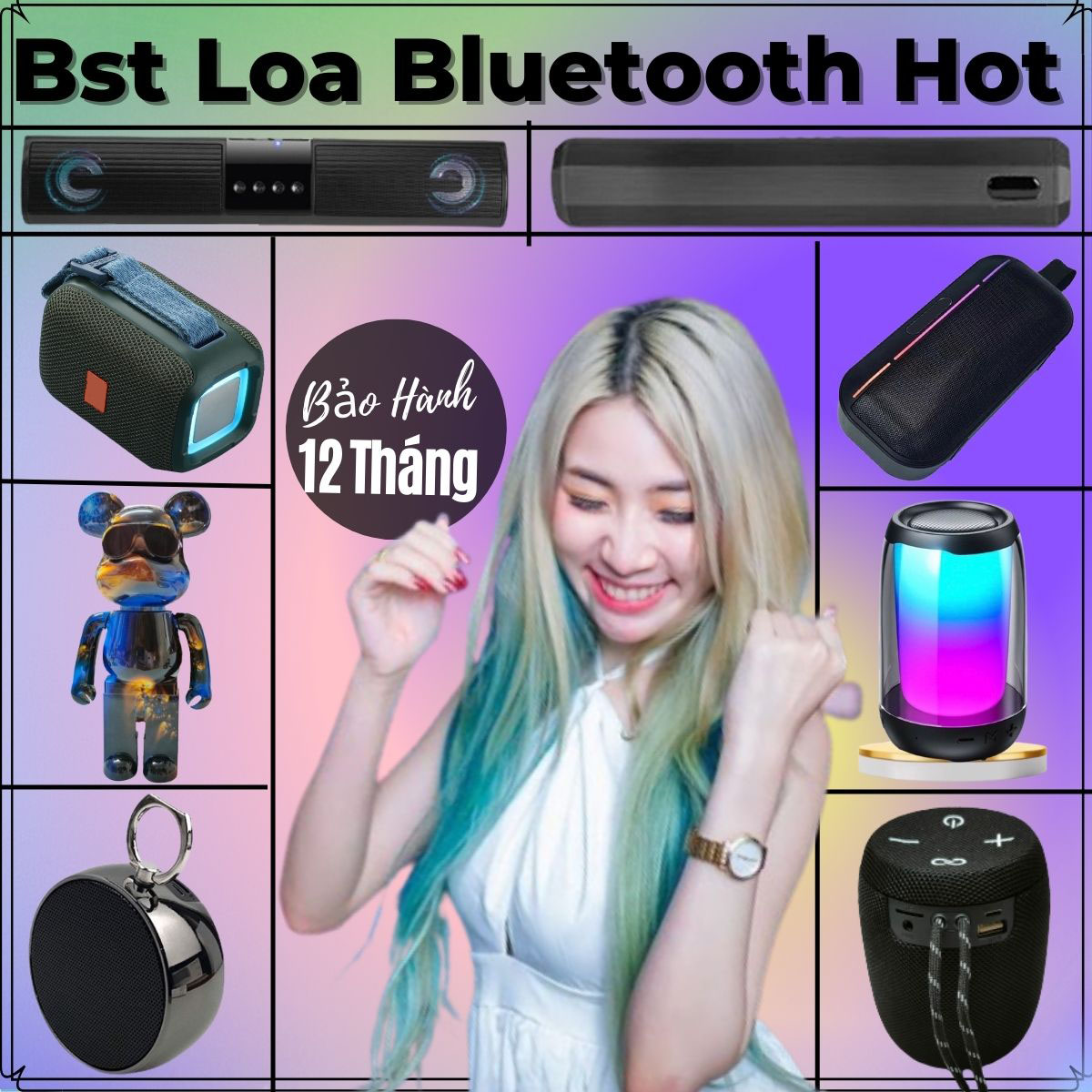 Bst Loa Bluetooth Mini Nghe Nhạc Bass Mạnh Công Suất Lớn Có Đèn Led Nháy Cho Điện Thoại, Máy Tính, Máy Tính Bảng, Giá Rẻ