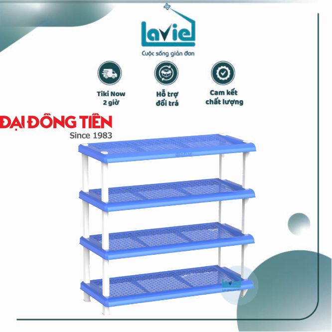 Kệ giày dép nhựa 4 tầng đa năng tiện dụng Đại Đồng Tiến 100% nhựa PP an toàn sức khỏe