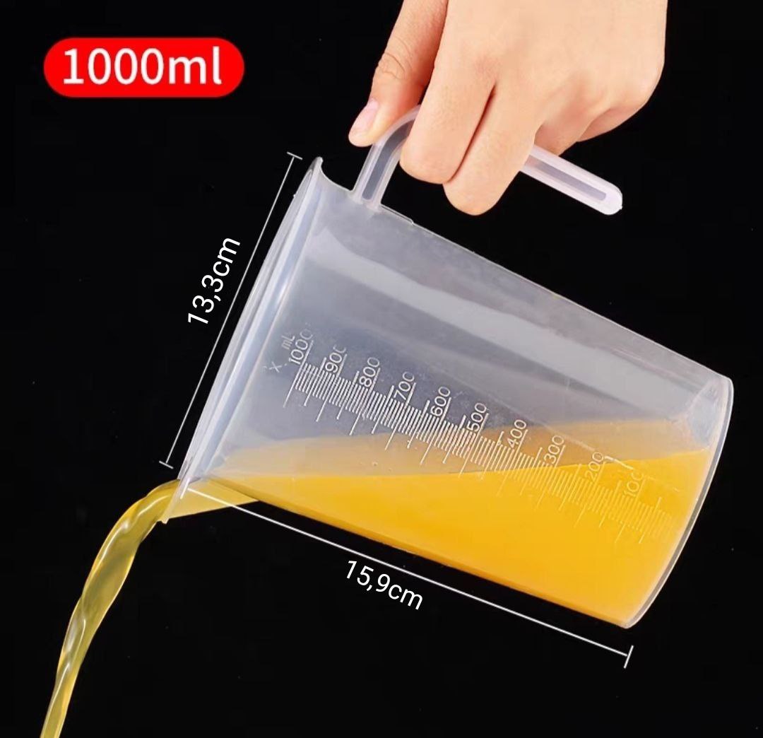 Bộ 2 Ca Đong Nhựa Có Vạch Chia Định Lượng 1 Lít