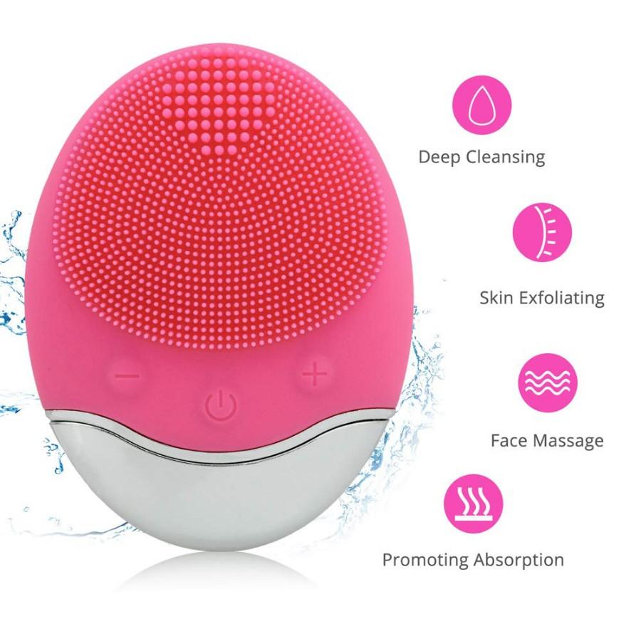 Máy Rửa Mặt Silicone, Sóng Siêu Âm, Sạc Không Dây, Lấy Bụi Bẩn Sâu Trong Da, Pin Đầy Dùng 30 Ngày BRIGHT FACE