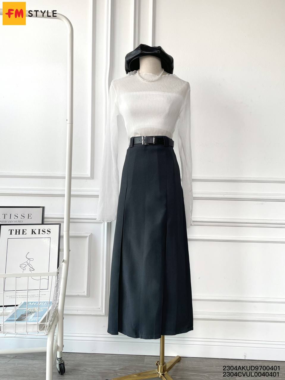 Set áo lưới kèm áo croptop Fm Style áo lưới dài tay phối cùng áo croptop phong cách hàn quốc thời thượng 23041054