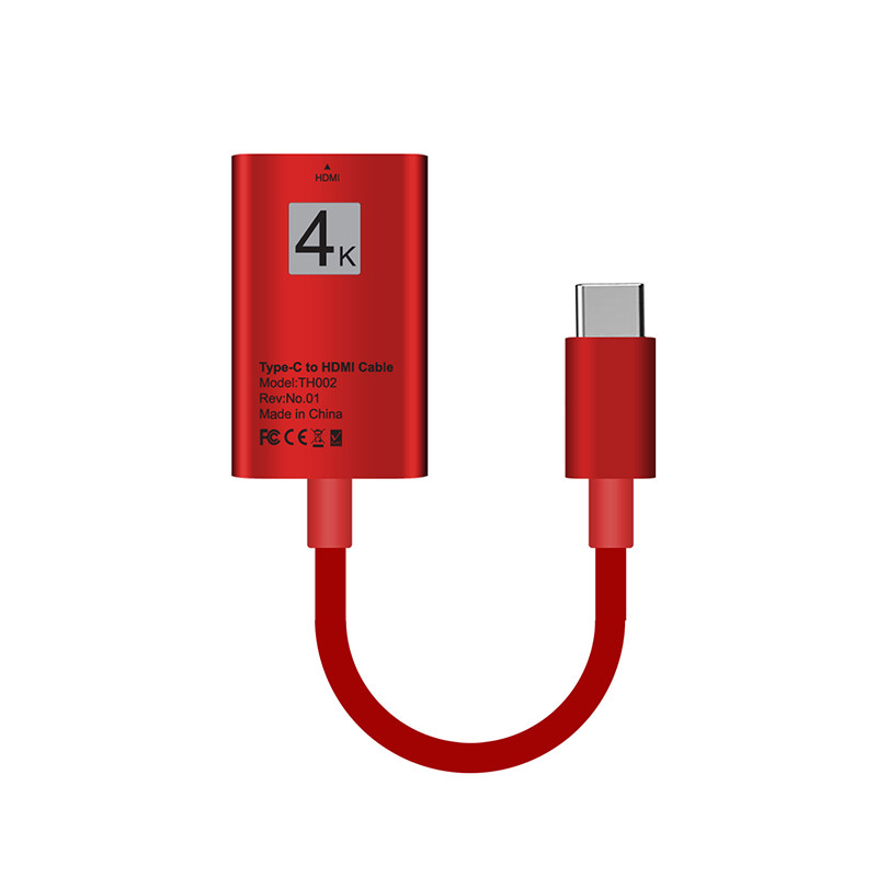 Adapter USB Type-C chuẩn USB 3.1 ra HDMI 4K màu đỏ