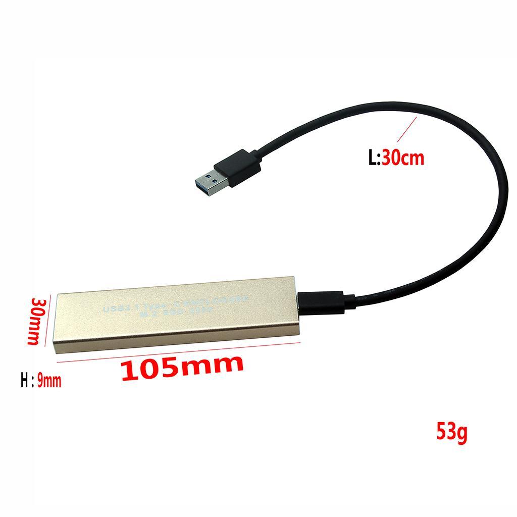 Hard Disk Case Enclosure M.2 NGFF SSD to USB 3.1 Type-C Converter Adapter