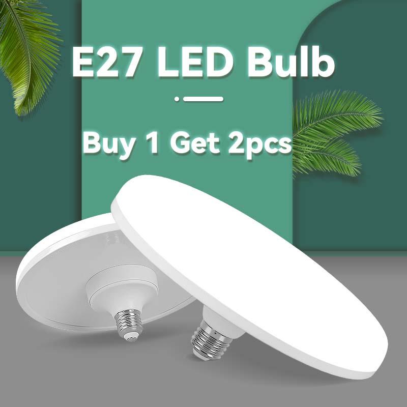 Bóng đèn Led E27 Bóng đèn LED 220V Bóng đèn 20/30/40/50W UFO Đèn chiếu điểm Bombillas Ampoule Đèn Led cho chiếu sáng gia đình Màu trắng