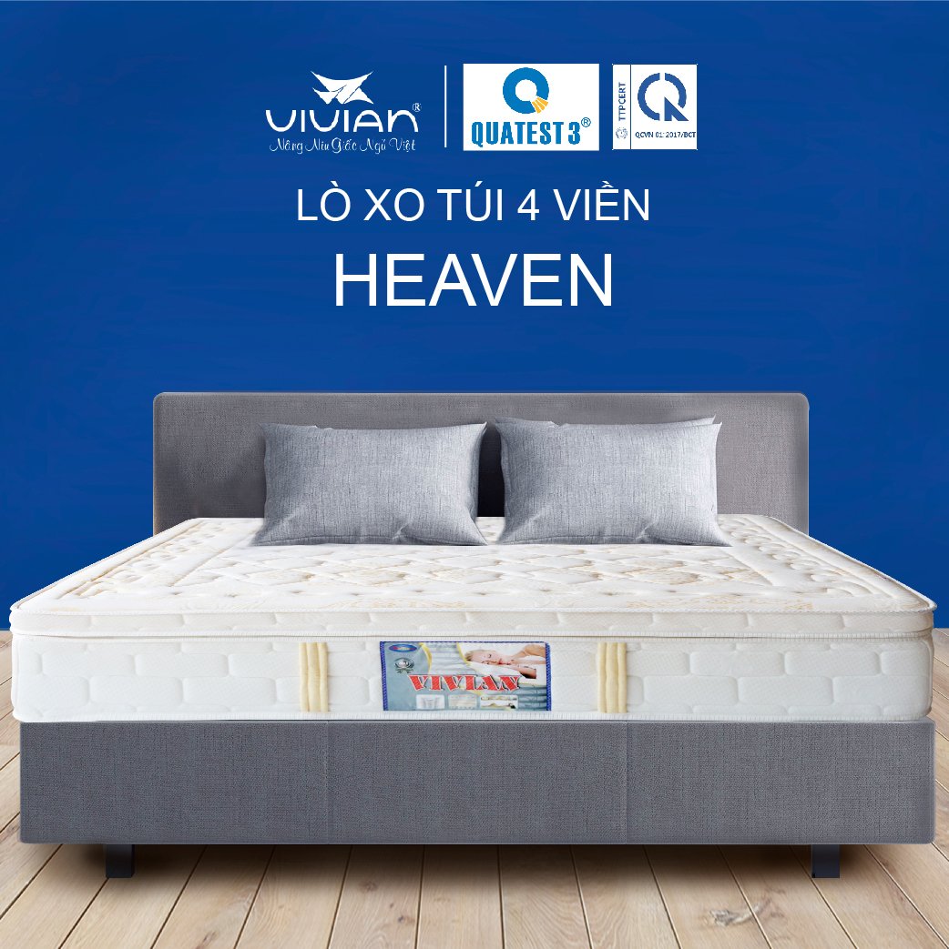 Nệm Lò Xo Túi Heaven ViVian - Trắng
