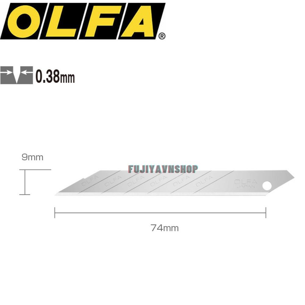 Lưỡi dao rọc giấy thay thế 9mm OLFA - SAB-10B (10 lưỡi)