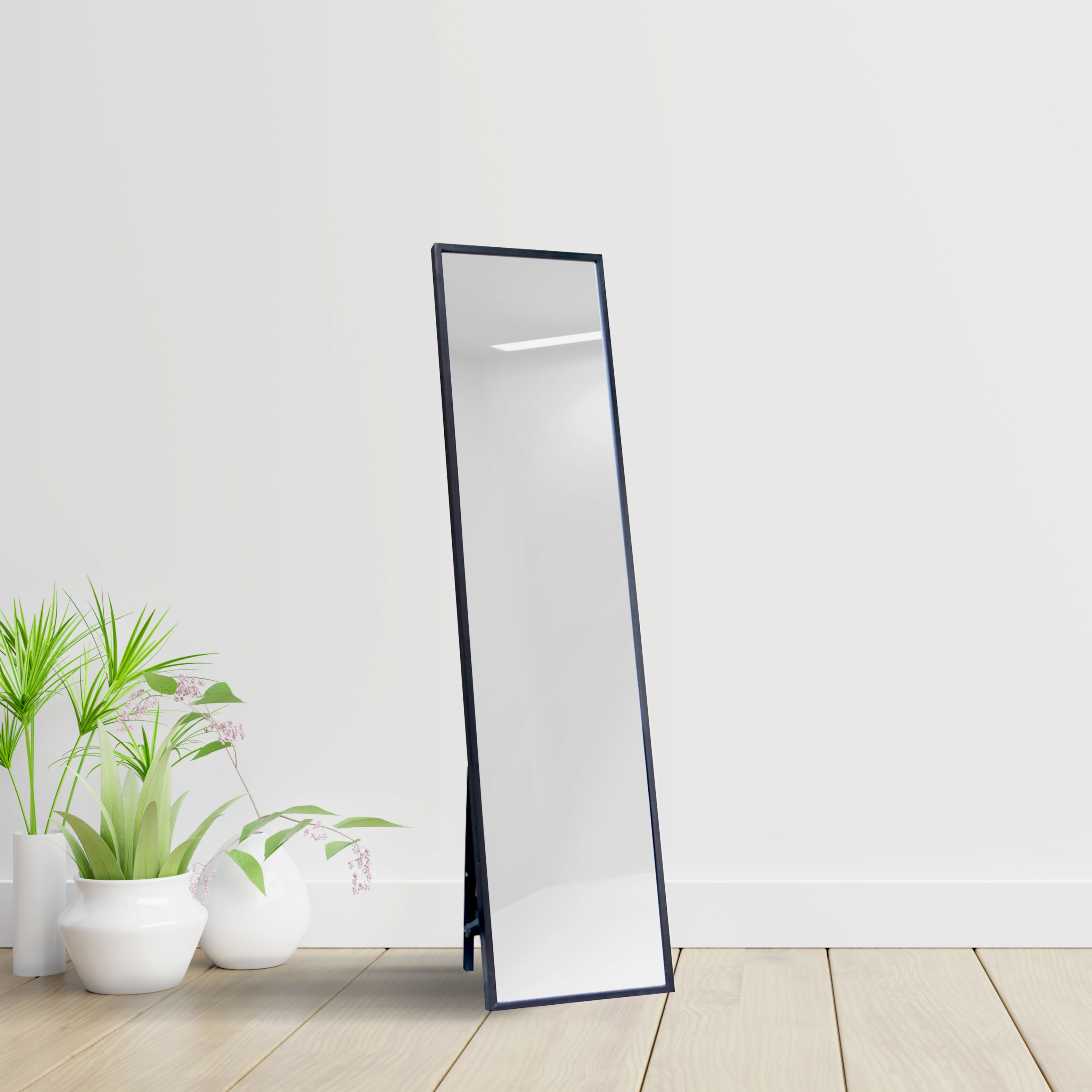 [SIZE40x1M65] GƯƠNG SOI TOÀN THÂN CÓ CHÂN ĐỨNG MÀU ĐEN - STANDING MIRROR BLACK-40CM