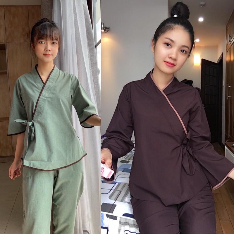 Đồ Lam Đi Chùa # Nhật Nơ Không Thêu # Quần Áo #Đồ Bộ # Nữ