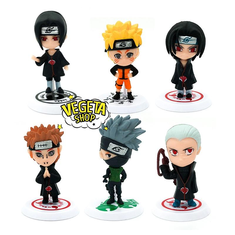 Mô hình Naruto - Set nhân vật Naruto Kakashi Sasuke Sakura Itachi Gaara Orochimaru Nagato Pain Sasori Akatsuki - Cao 7cm