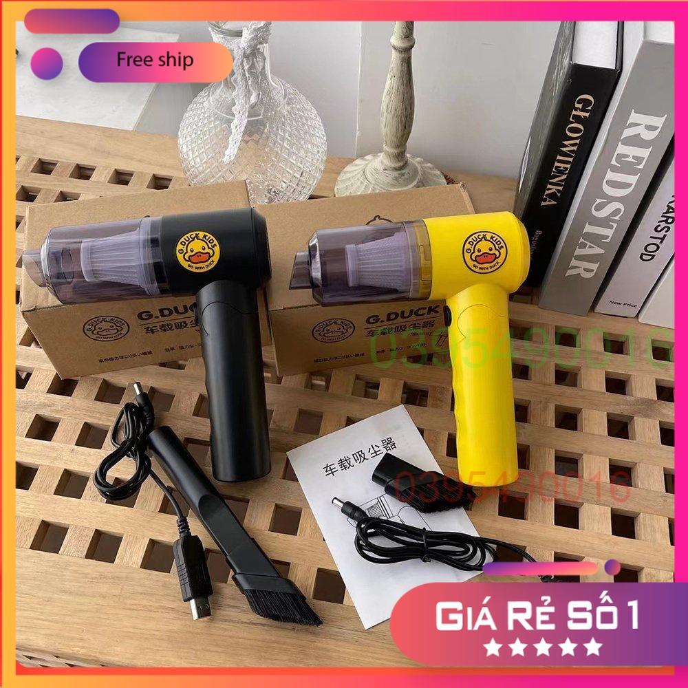 Máy Hút Bụi Vịt Vàng Mini Cầm Tay Không Dây Gduck sạc tích điện công suất 120W hút bụi giường