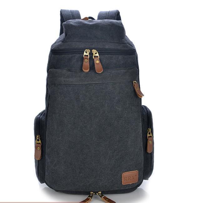 Balo canvas phối da ba lô du lịch phượt dã ngoại, balo sinh viên 205876