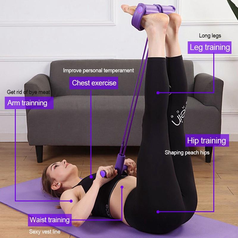 Dây căng căng đa chức năng 6 ống hoặc 4 ống Yoga Ped Peder Band cho chân kéo dài khóa đào tạo độ trễ Color: 6 strands of blue