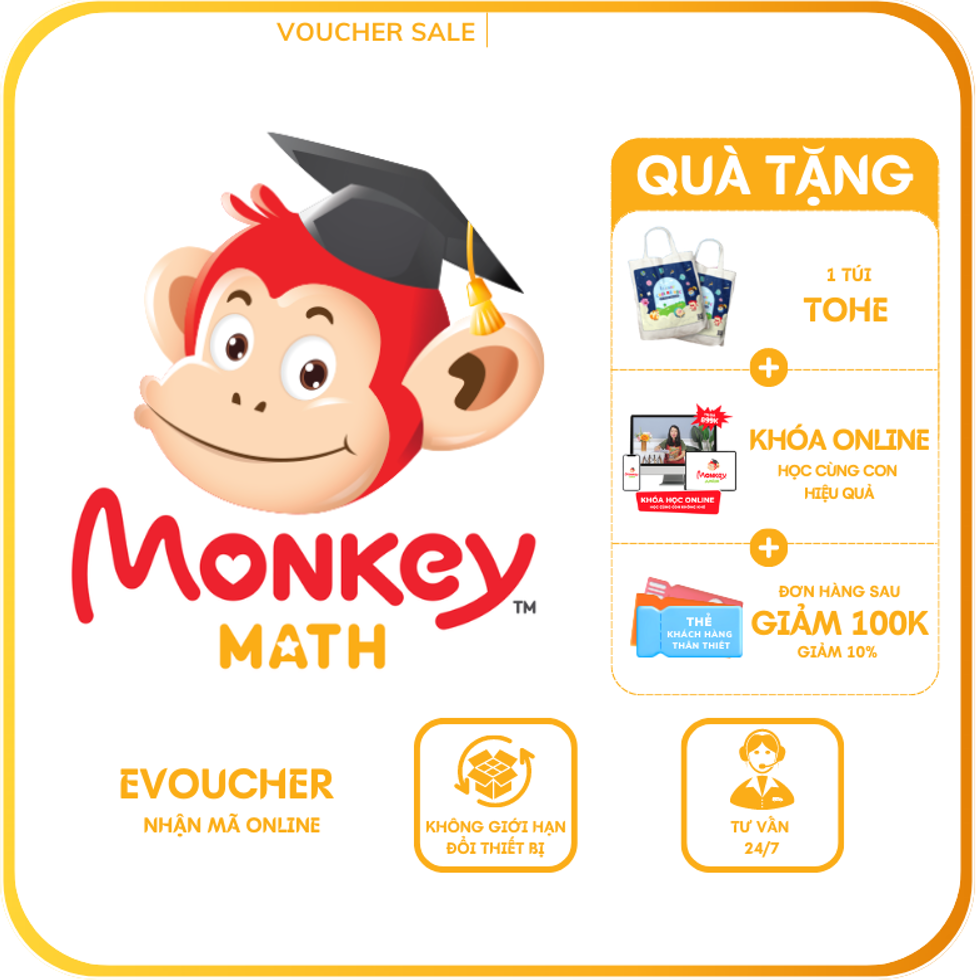 Hình ảnh Evoucher - Monkey Math (Trọn đời, 1 năm) - Toán tiếng Anh (Theo chương trình GDPT mới cho Mầm non và Tiểu học)