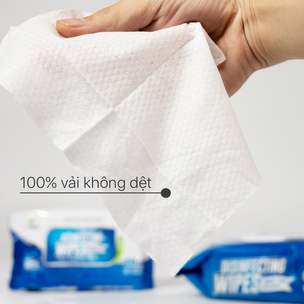 Khăn giấy ướt diệt khuẩn Disinfecting Wipes gói 20 tờ diệt 99,9% vi khuẩn hương chanh dịu nhẹ không kích ứng da